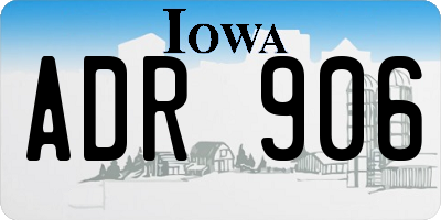 IA license plate ADR906