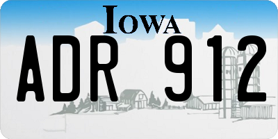 IA license plate ADR912