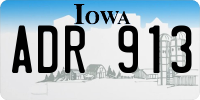 IA license plate ADR913