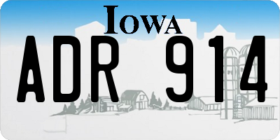 IA license plate ADR914