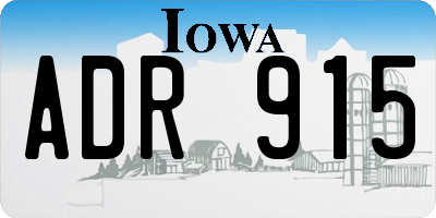 IA license plate ADR915