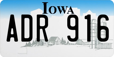 IA license plate ADR916