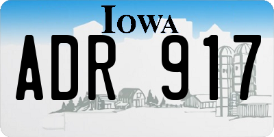 IA license plate ADR917