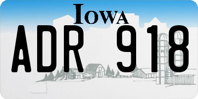 IA license plate ADR918