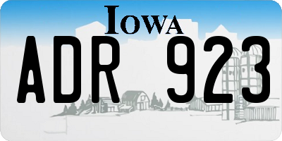 IA license plate ADR923