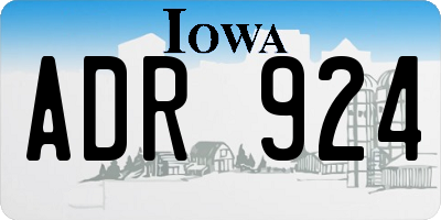 IA license plate ADR924