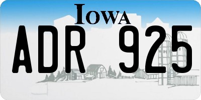 IA license plate ADR925