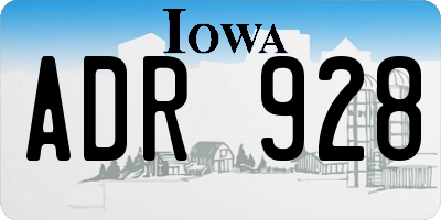 IA license plate ADR928