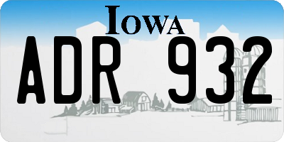 IA license plate ADR932