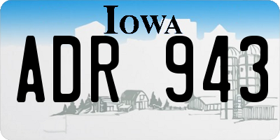 IA license plate ADR943