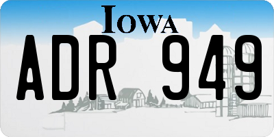 IA license plate ADR949