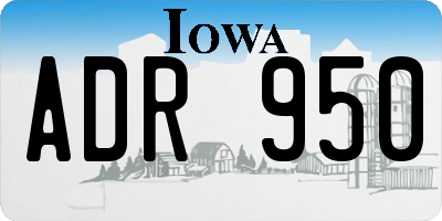 IA license plate ADR950