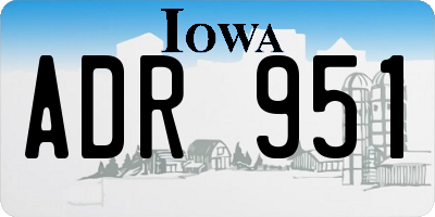 IA license plate ADR951