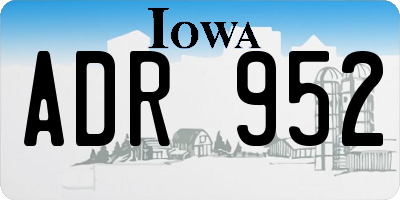 IA license plate ADR952