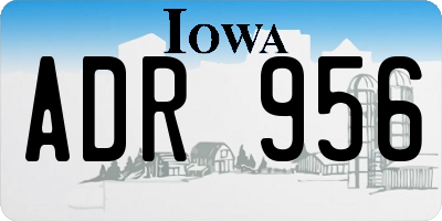 IA license plate ADR956