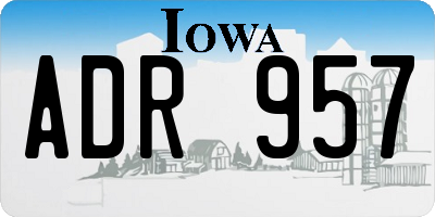 IA license plate ADR957