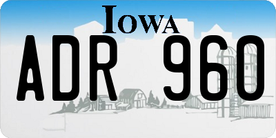 IA license plate ADR960
