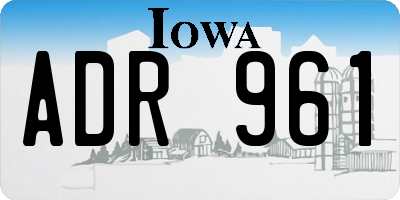IA license plate ADR961