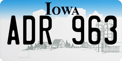 IA license plate ADR963