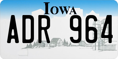 IA license plate ADR964