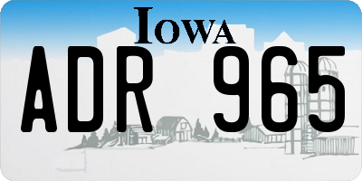 IA license plate ADR965