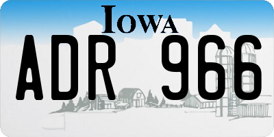IA license plate ADR966