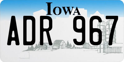IA license plate ADR967