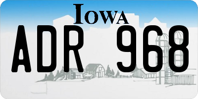 IA license plate ADR968
