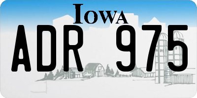 IA license plate ADR975