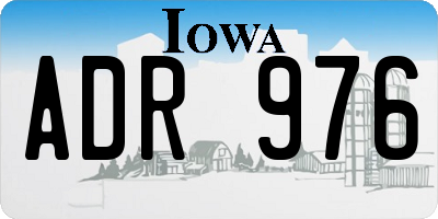 IA license plate ADR976