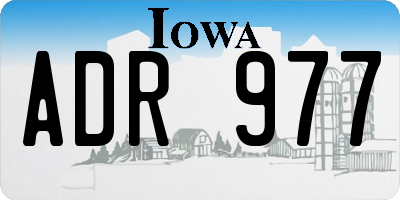 IA license plate ADR977