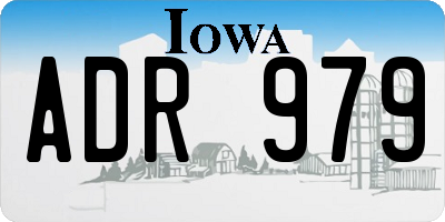 IA license plate ADR979