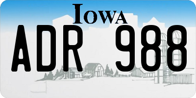 IA license plate ADR988