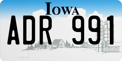 IA license plate ADR991