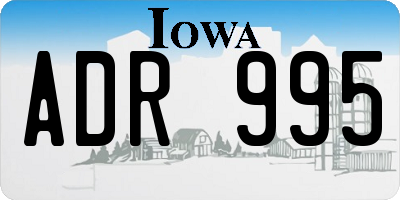 IA license plate ADR995