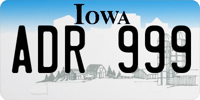 IA license plate ADR999