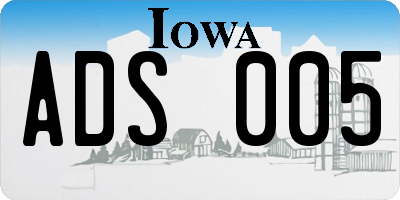 IA license plate ADS005