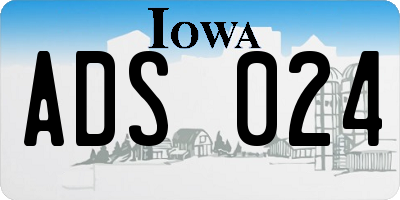 IA license plate ADS024