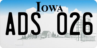 IA license plate ADS026