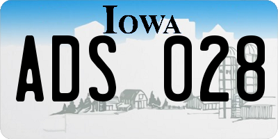 IA license plate ADS028