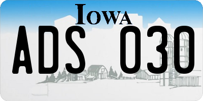 IA license plate ADS030