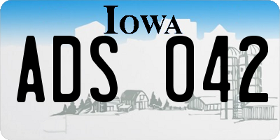 IA license plate ADS042