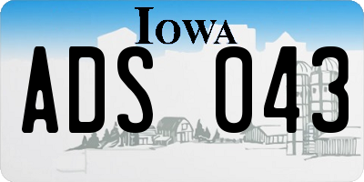 IA license plate ADS043