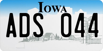IA license plate ADS044