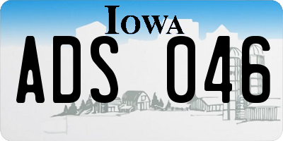 IA license plate ADS046