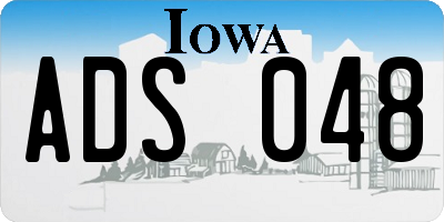 IA license plate ADS048