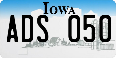 IA license plate ADS050