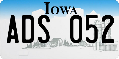 IA license plate ADS052