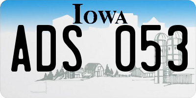 IA license plate ADS053