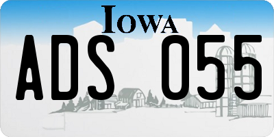 IA license plate ADS055